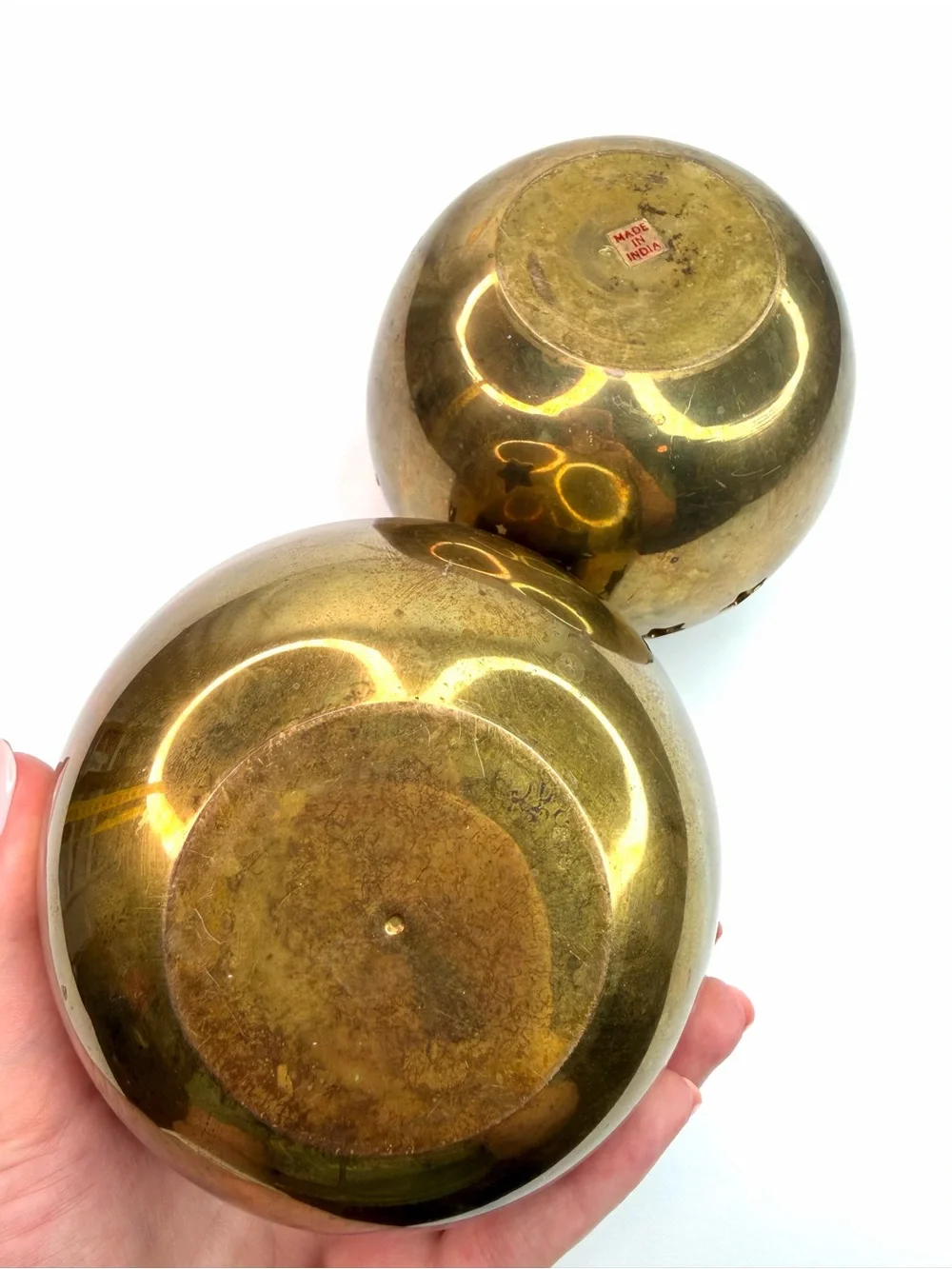 Vintage Brass Star Large Set of 2 Cutout Candle Holders